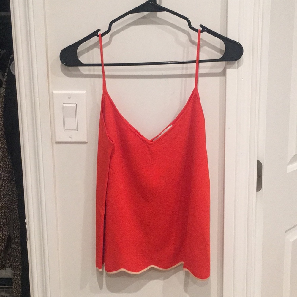 Orange camisole with white trim